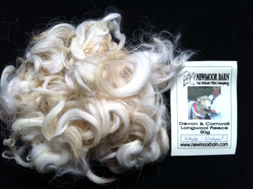 Devon & Cornwall Longwool Loose Fleece White undyed 50g