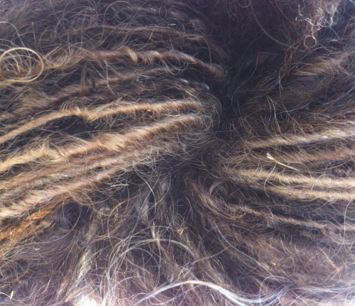Dark Browns Hand spun Mohair Single ply Yarn for Doll Hair - Newmoor Barn