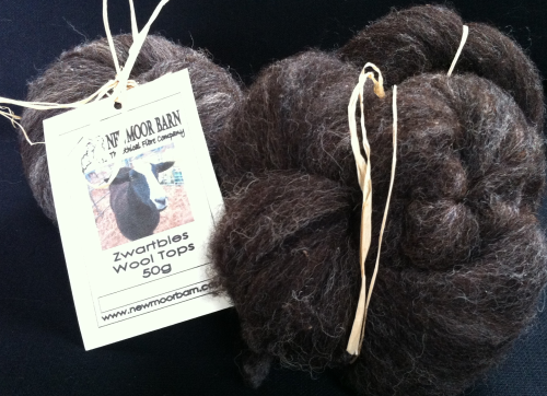 Black Undyed Zwartbles Carded Wool 50g