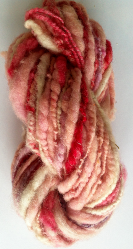 Spiralled Thick n Thin Pinks 2 ply Yarn for Doll Hair