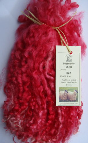. Teeswater Locks in Red for Doll making 1 oz