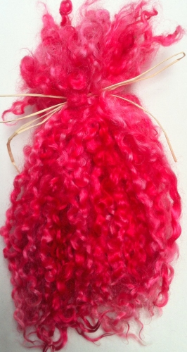 Teeswater Locks in Deep Pink for Doll making 1 oz