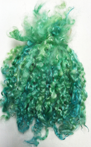 .Teeswater Locks in Emerald Green for Doll making 1 oz