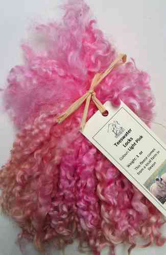 .Teeswater Locks in Pink for Doll making 1 oz