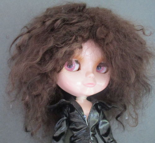 Mohair Short dark brown Doll Wig