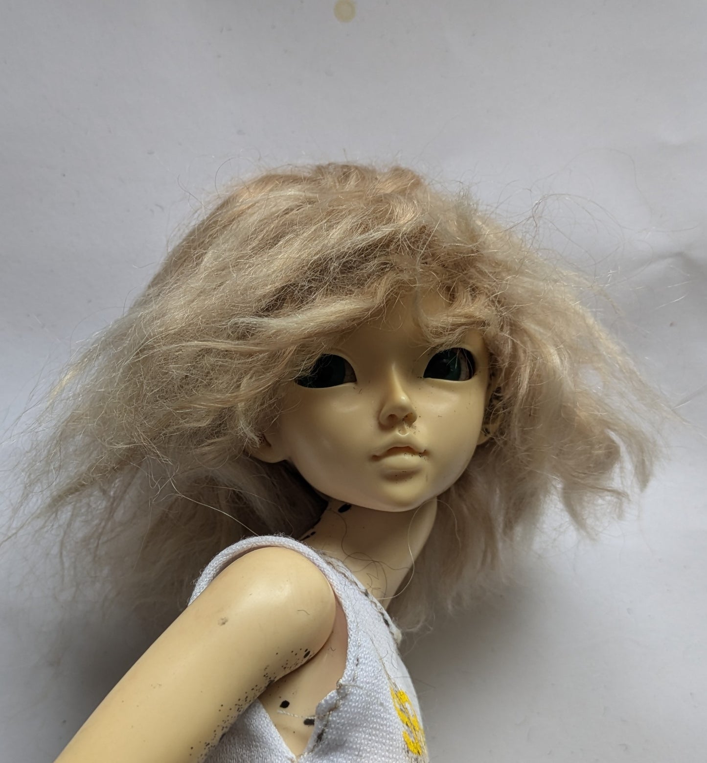 Light Blonde Suri Alpaca Rough Cut Doll Wig