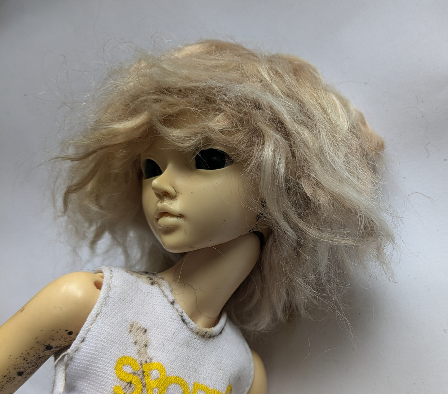 Light Blonde Suri Alpaca Rough Cut Doll Wig