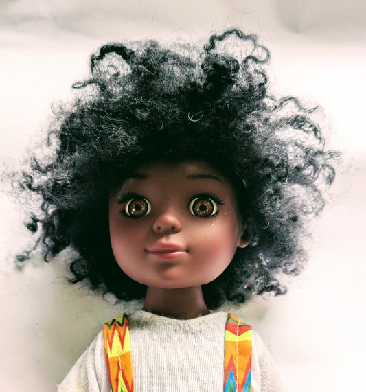 Wensleydale Black curly 'Afro' doll wig