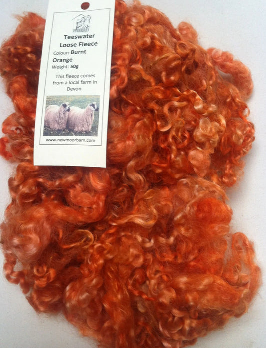 Teeswater Loose Fibre in Burnt Orange