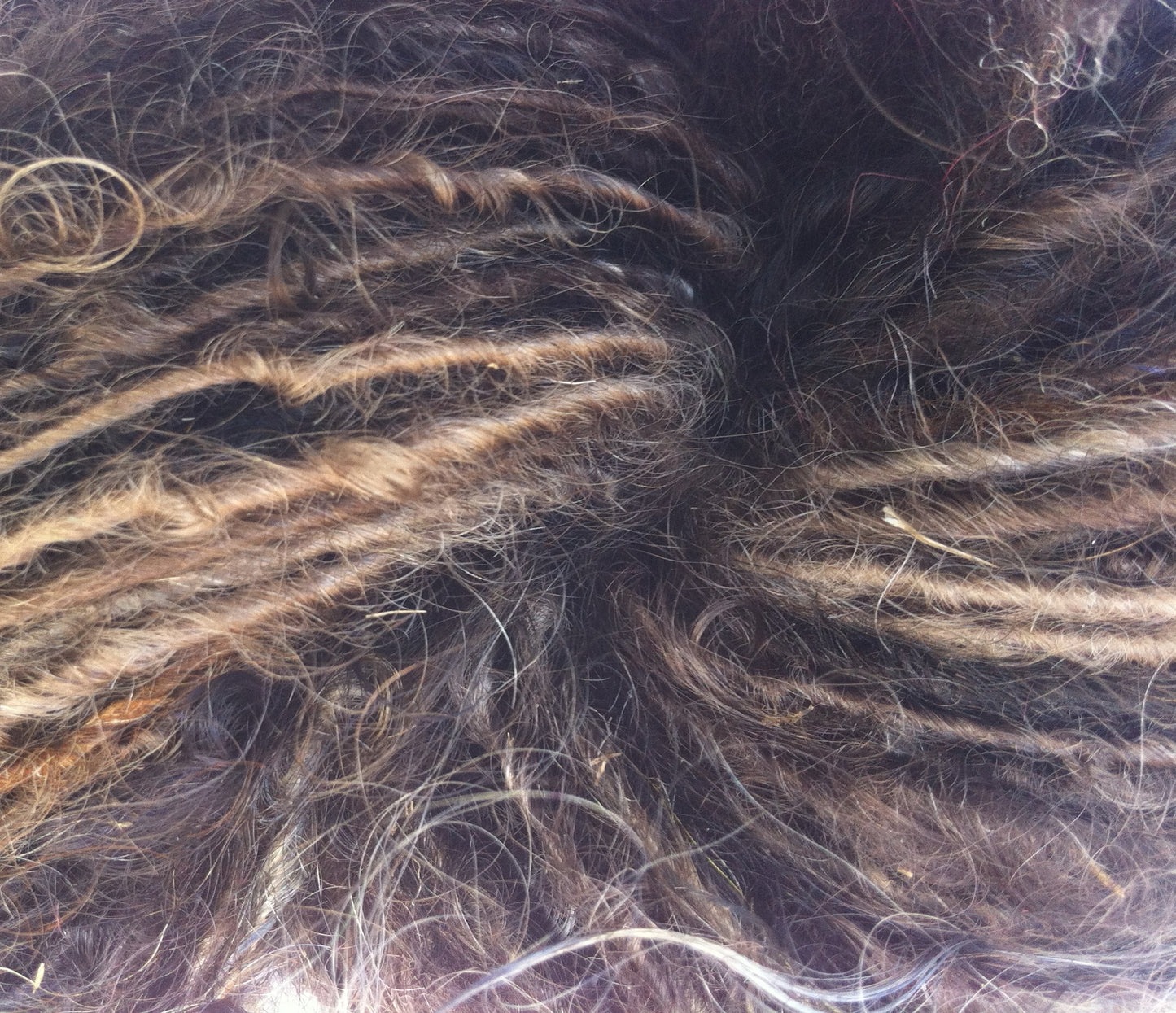 Dark Brown Single ply hand spun Mohair yarn