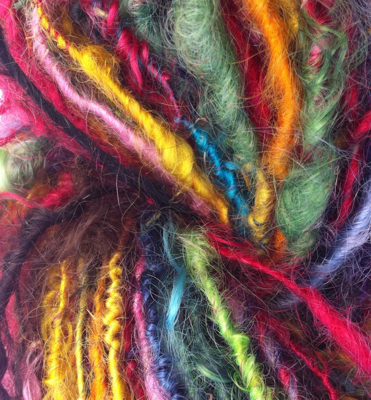 Bright's Single ply hand spun Mohair yarn