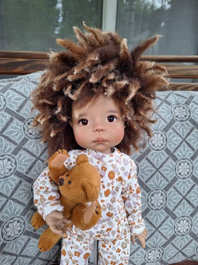 Zwartbles with Blonde Tips Doll Wig