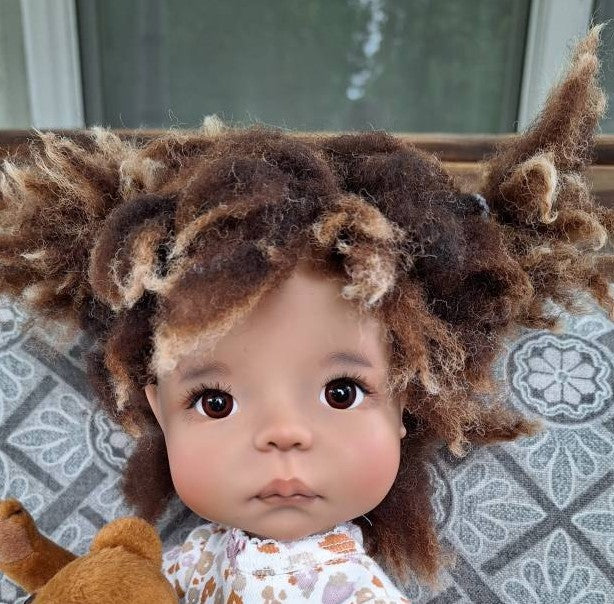 Zwartbles with Blonde Tips Doll Wig