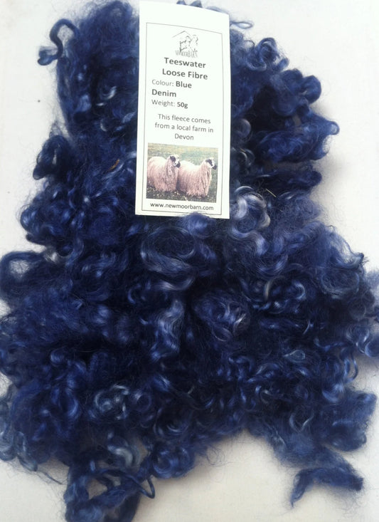 Teeswater Loose Fibre in Blue Denim