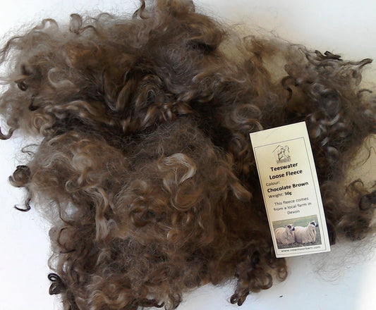 Teeswater Loose Fibre in Chocolate brown