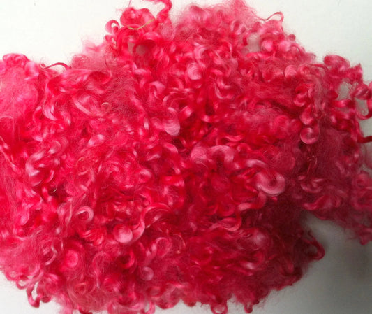 Teeswater Loose Fibre in Deep Pink