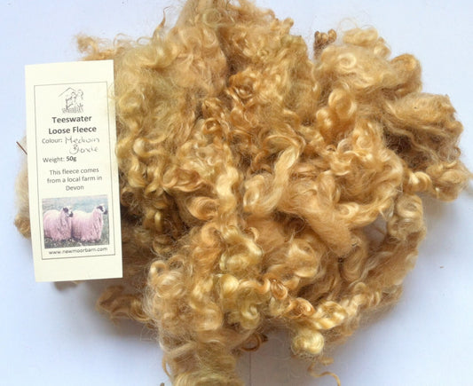 Teeswater Loose Fibre in Medium Blonde