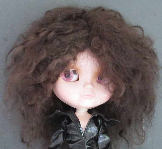 Mohair Short dark brown Doll Wig