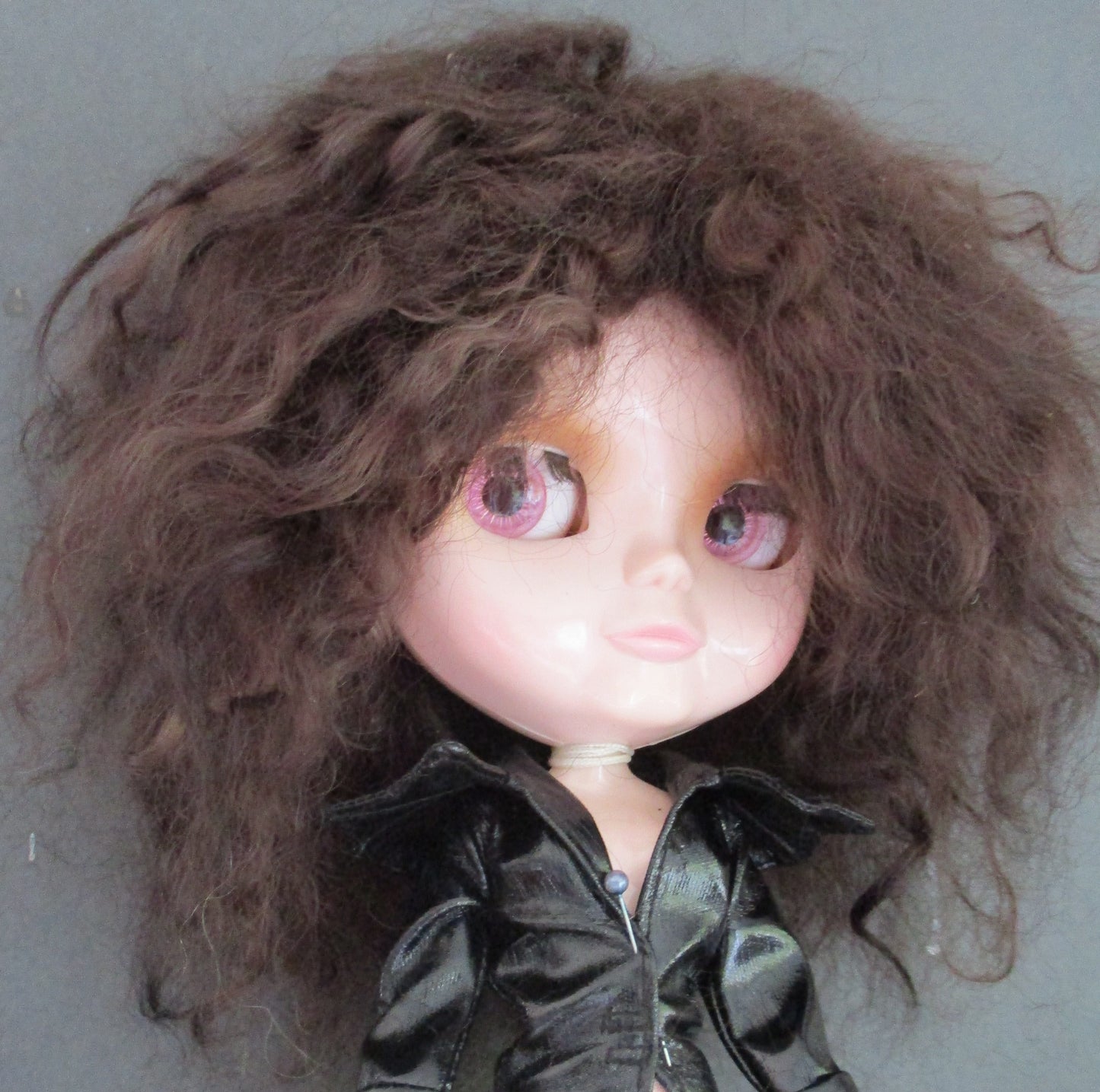 Mohair Short dark brown Doll Wig