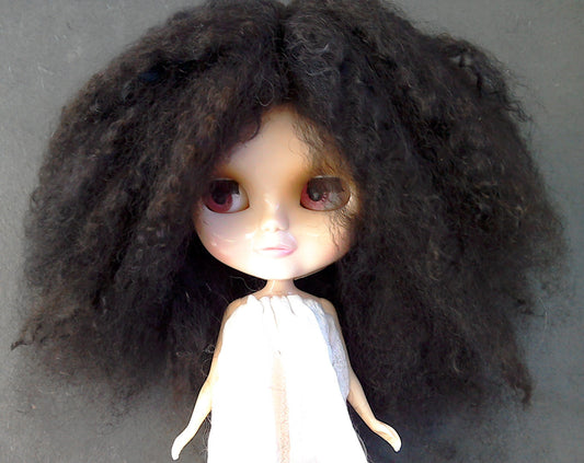 Mohair Doll Wig in Black