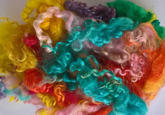 Teeswater Loose Fibre in Rainbow