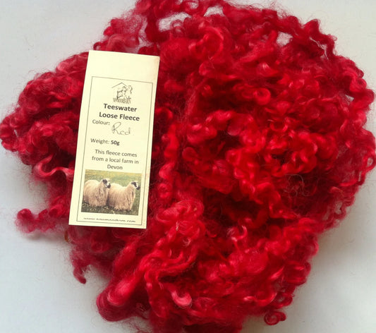 Teeswater Loose Fibre in Red