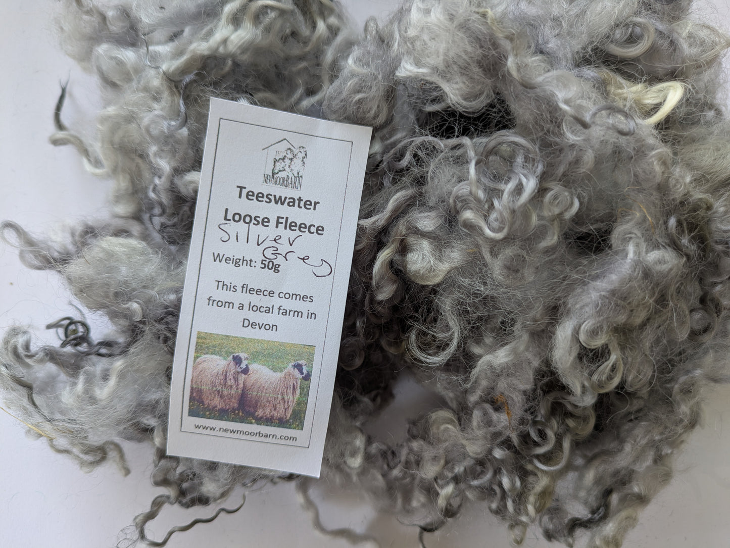Teeswater Loose Fibre in Silver Grey