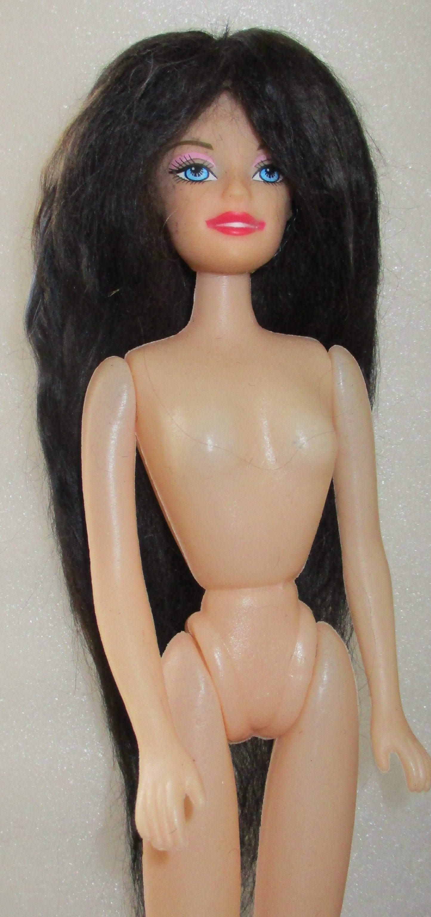 Black Suri Alpaca Doll Wig