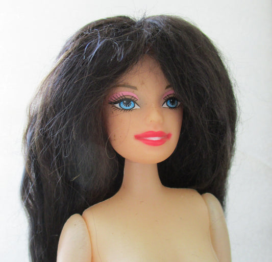 Black Suri Alpaca Doll Wig