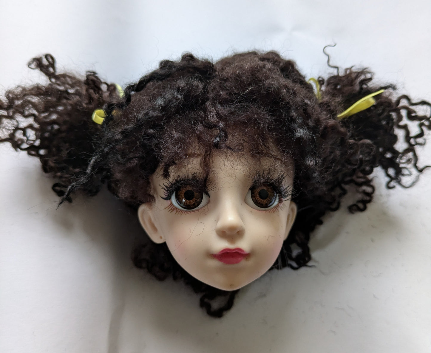 Wensleydale Tight Dark brown Curls Doll Wig