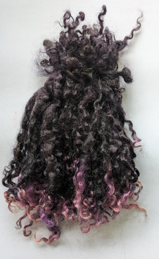 Teeswater Locks in Black with Purple Tips