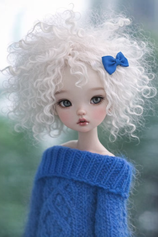Mohair Doll wig Curls Undyed