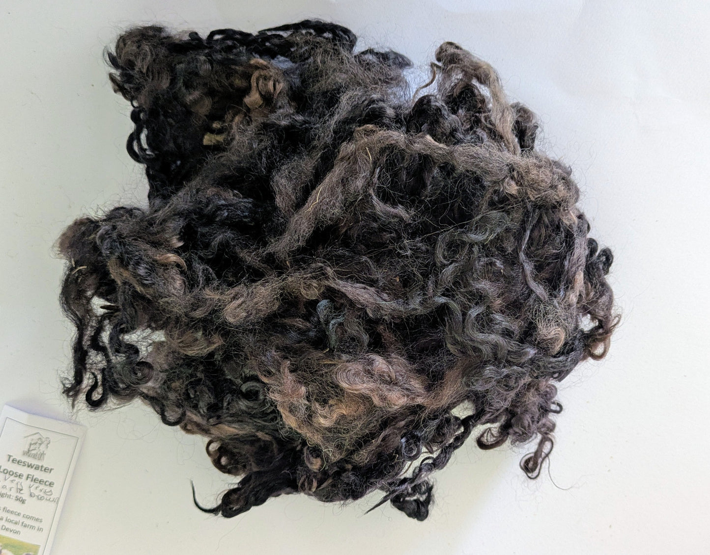 Teeswater Loose Fibre in Very Dark Brown to Black