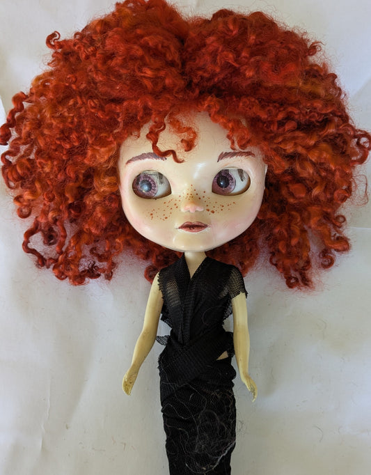 Teeswater Tight Auburn Curls  Doll Wig