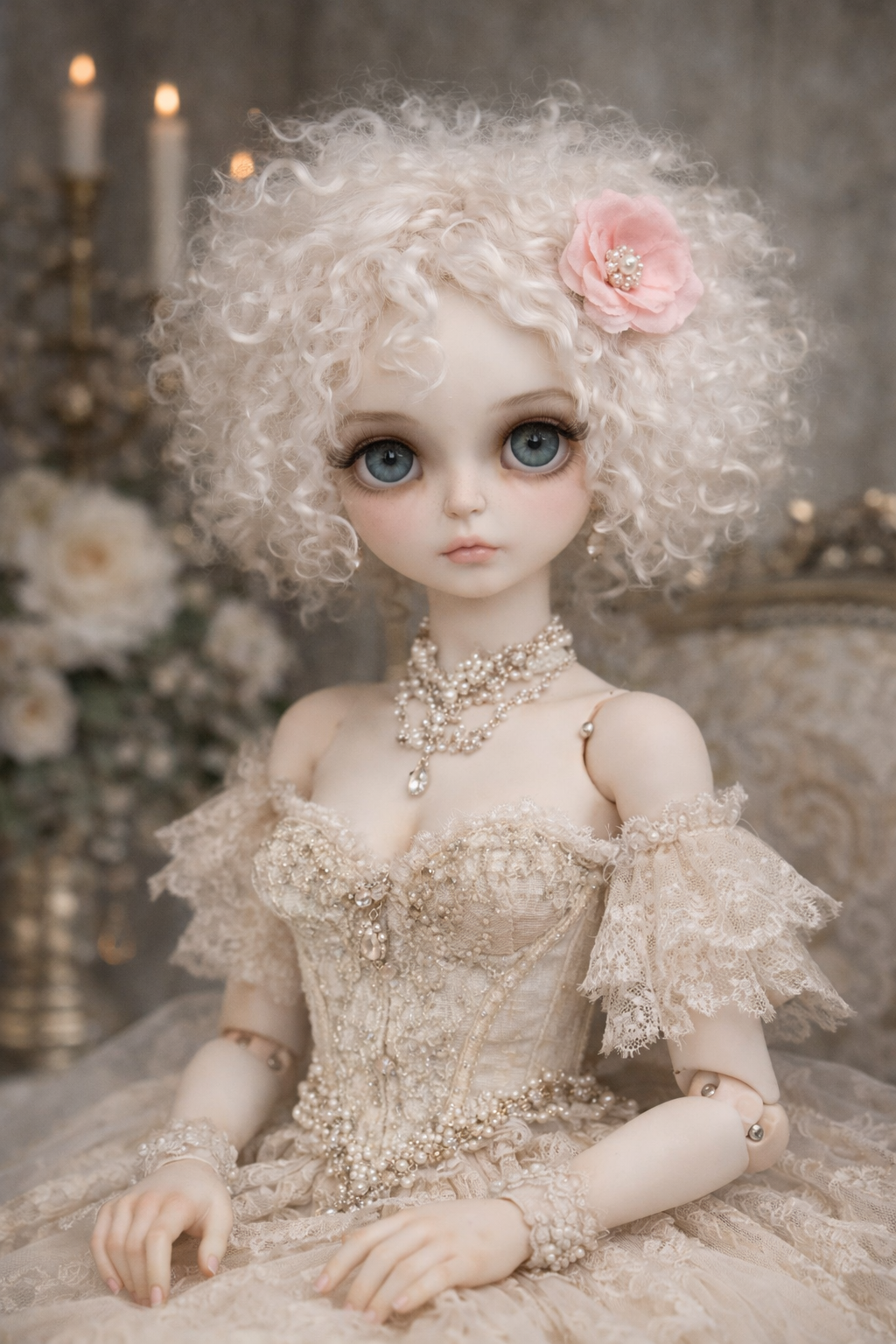 Mohair Doll wig Curls Undyed