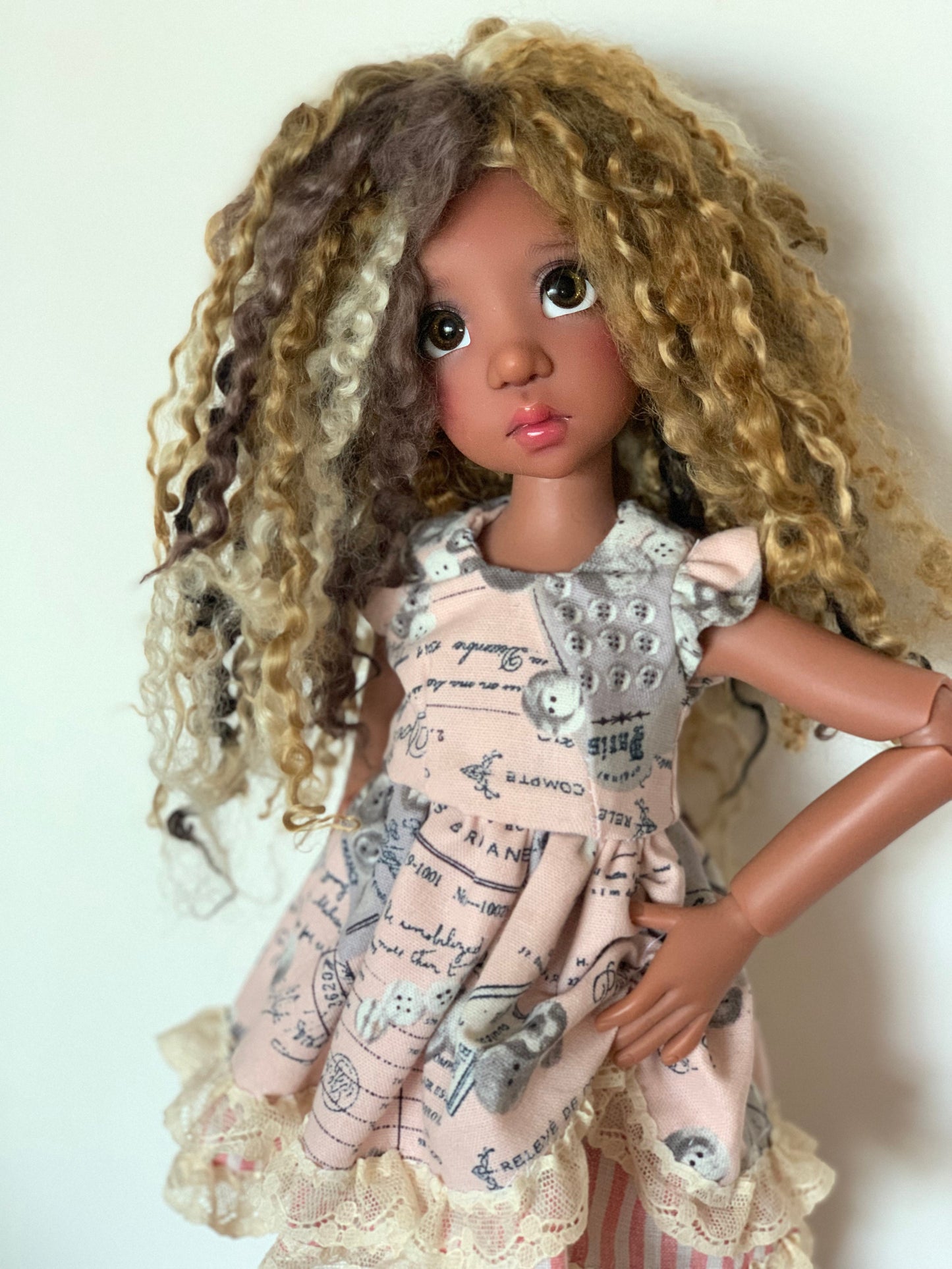 Teeswater Earth Browns Doll Wig