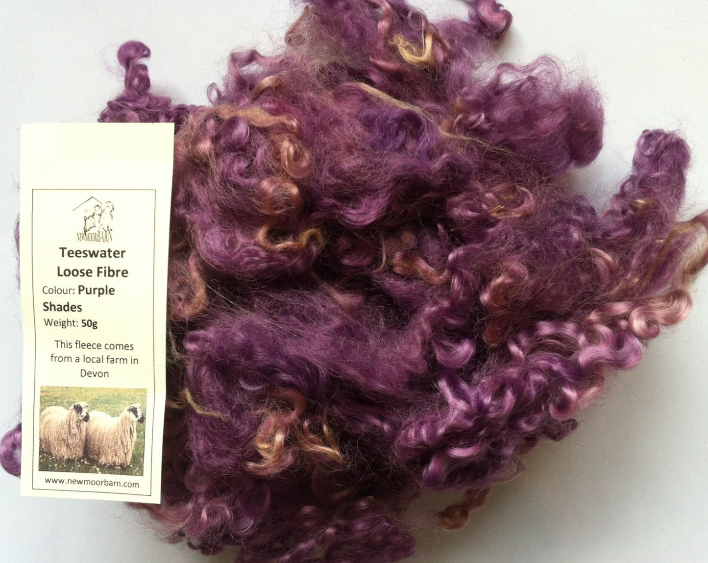 Teeswater Loose Fibre in Purple Shades